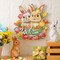 Easter Wreaths for Front Door Bunny Welcome Wood Sign Door Hanger Spring Decorations Easter Hanging Plaque Rabbit Sign Decorations for Home Coffee Shop Garden